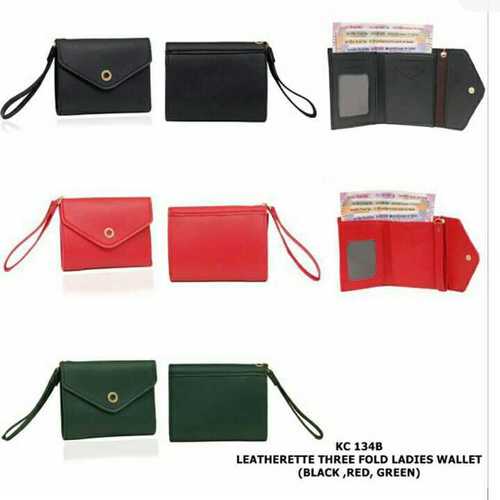 Three fold ladies leather wallet