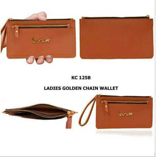 Leather golden chain wallet