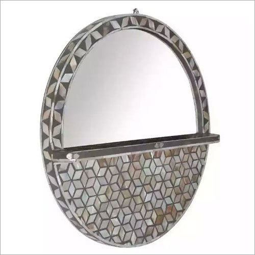 Mother Of Pearl Round Mirror Frame No Assembly Required