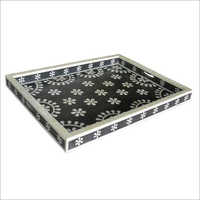 Handmade Rectangular Bone Inlay Tray