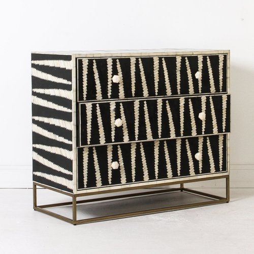 Handmade Bone Inlay Chest Of 3 Drawer
