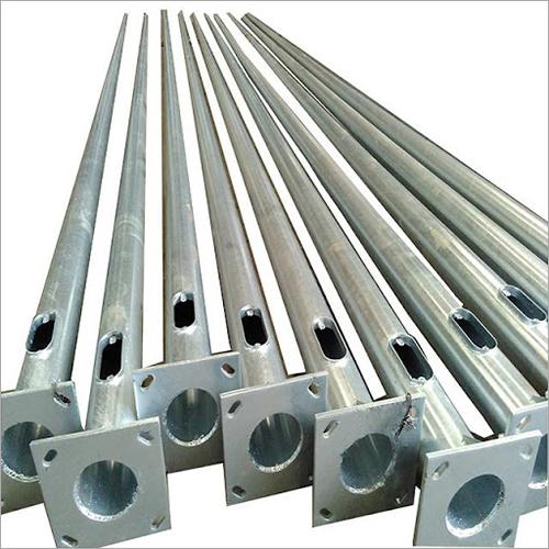 Octagonal Pole - Galvanized Steel, Variable Dimensions, Square Flange | Durable, Weather-Resistant, Easy Installation, Strong Support