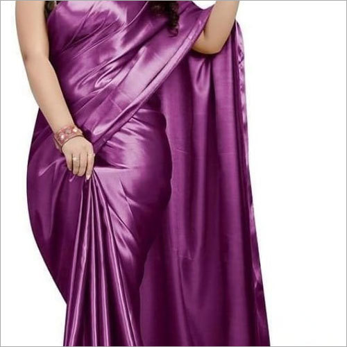 Plain Satin Saree