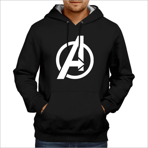 Black Also Available In Different Color Mens Cotton Hoodies