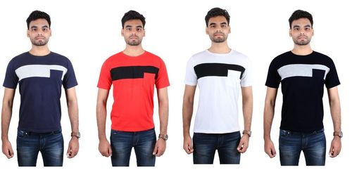 Branded Round Neck T-Shirts - Cotton Fabric, Sizes [M, L, XL, XXL], Multi Shades, Short Sleeves, O-Neck Collar, Printed Pattern | Assorted Set of Male T-Shirts