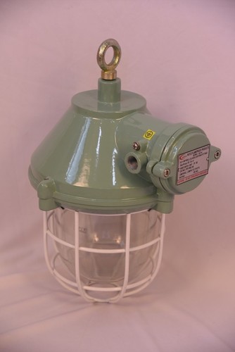 FLAMEPROOF WELL GLASS FITTING - Die Cast Aluminum Alloy LM6, IP-65 Protection, Zone 1 & 2, Gas Group I/IIA/IIB, Enclosed Break Porcelain E-27 Lamp Holder, Toughened Type "A" Glass