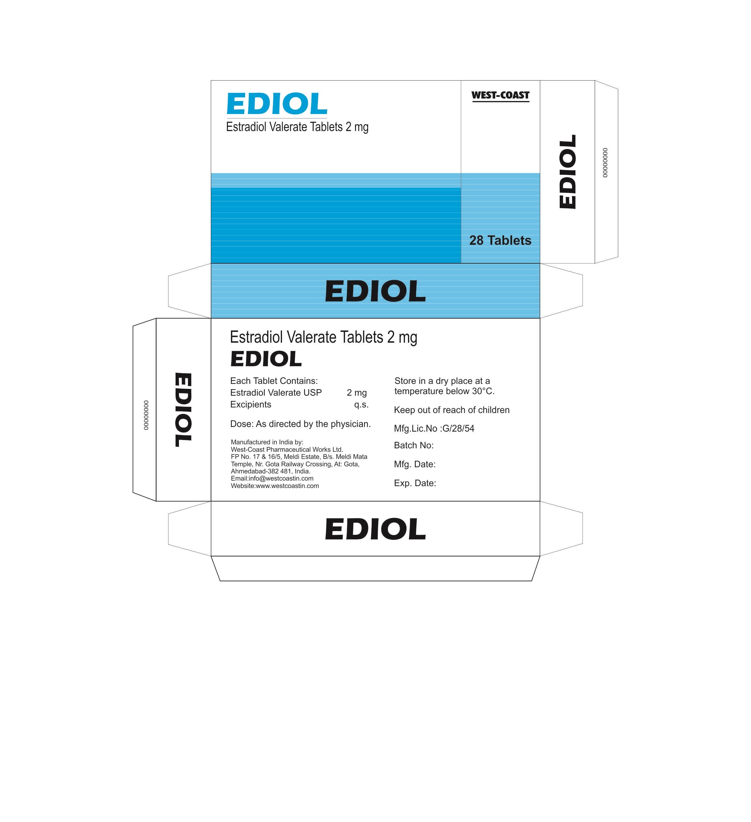 ESTRADIOL VALERATE TABLETS 2 MG.