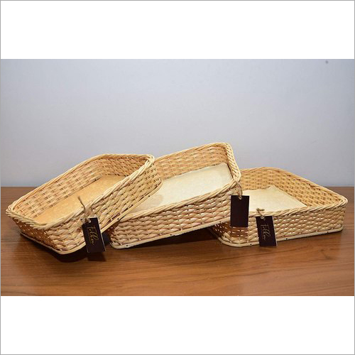 Set Of 3 Handmade Cane Basket