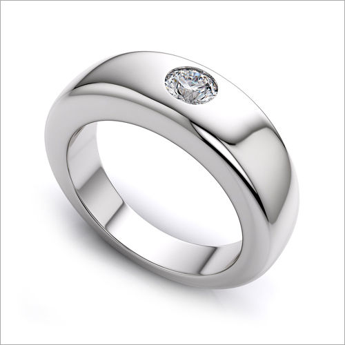 Party Men Silver Solitaire Ring