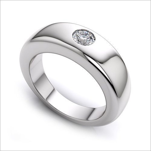 Men Silver Solitaire Ring