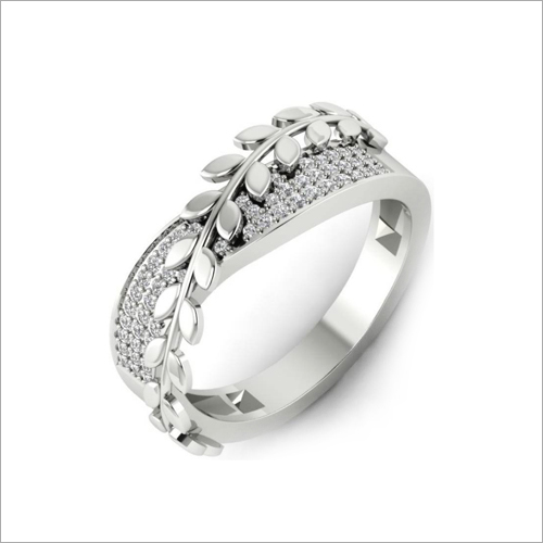 Ladies Designer CZ Silver Ring