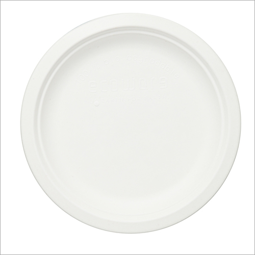 White 7 Inch Bagasse Round Plate