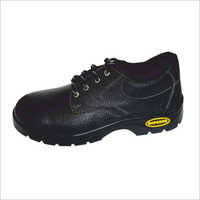 Black Genuine Single Density PU Safety Shoes