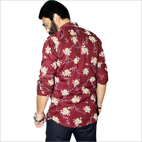 Mens Printed Shirt - Cotton, Full Sleeves | Stylish and Comfortable Design Perfect for Casual Wear