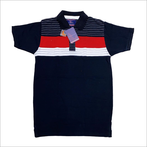 Mens Polo T-Shirt - Cotton, Short Sleeve, Striped Pattern | Boy's Classic Polo with Stylish Collar