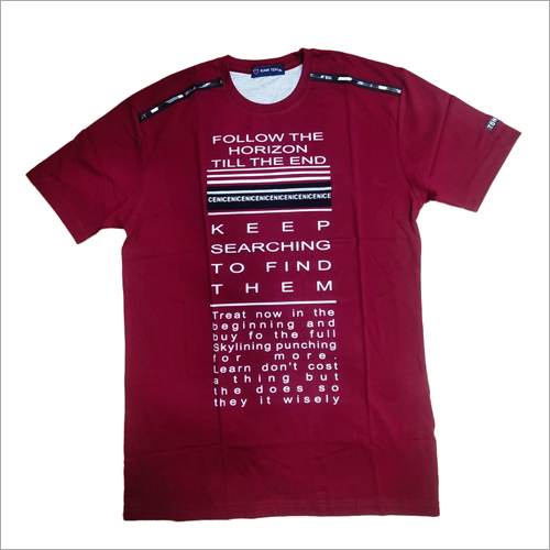 Mens Round Neck T-Shirt - Cotton Fabric, Printed Pattern, O-Neck Collar, Short Sleeve Style | Casual Wear for Everyday Comfort