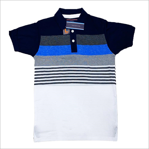 Mens Modern Striped Polo T-Shirt - Cotton Blend, Sizes M-XXL | Stylish Design for Casual and Formal Occasions