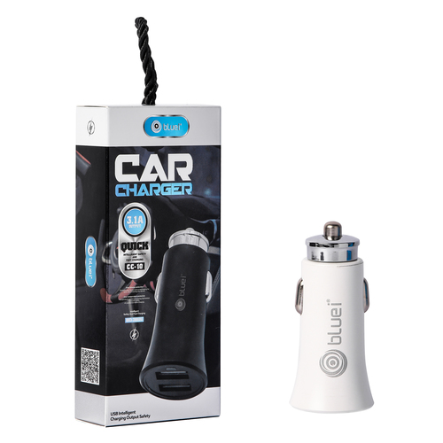 Bluei CC - 10 3.1Amp, Dual USB Port with Micro Cable Fast Car Charger