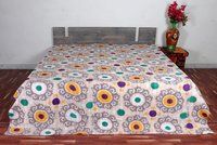 Cotton Kantha Allover Printed Bed Cover