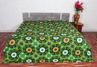 Cotton Kantha Allover Printed Bed Cover