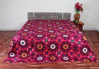 Cotton Kantha Allover Printed Bed Cover