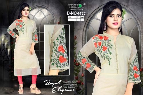 Multiple Trifoi Cotton Branded Kurti