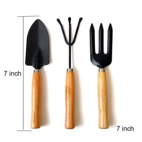 DeoDap Garden Tool Set - Aluminum, Small Size, Brown and Black | Lightweight, Durable, Ideal for Planting, Digging, Aerating, and Weeding