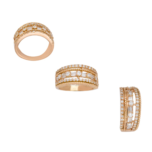 Ladies Gold Diamond Fancy Ring