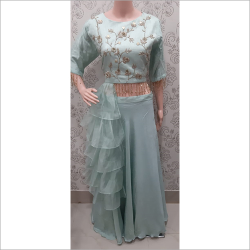 Ladies Crop Top With Side Frill Dress Gender: Women