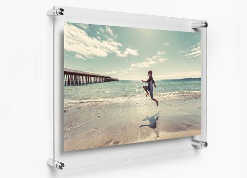 Rasper Acrylic Sandwich Frame, Acrylic Sandwich Sheet Board For Ads Poster Display (10X14 Inches) With 4 Studs For Wall Fixture Size: 10X14 Inches / 12X18 Inches / 18X24 Inches / 24X36 Inches / Customised Size
