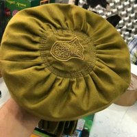 Crochet Islamic Cap - Cotton, 10 Inches Diameter X 5 Inches Height, Olive | Breathable, Comfortable Fit, Hand-crocheted, Elegant Design, Lightweight