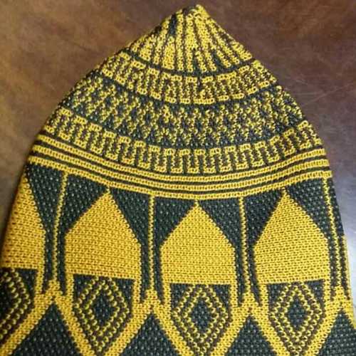 Turkey Topi - Knitted Fabric, 20x15 cm, Gold | Comfortable, Durable, Stylish Religious Wear for Ceremonies and Prayer with Geometric Pattern