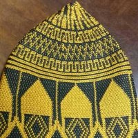 Crochet Islamic Cap - Cotton Blend, One Size, Gold | Breathable, Comfortable, Handcrafted, Geometric Pattern, Stylish For Prayer And Religious Occasions