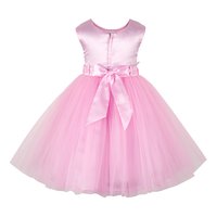 Butterfly Applique Baby Pink Knee Length Party  Frock