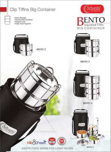 Silver Stainless Steel Bento 3 Container