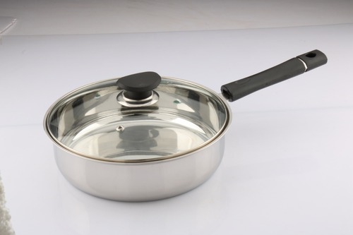 Silver Stainless Steel Fry Pan 2Ltr 24 Cm