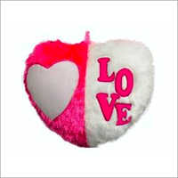 Sublimation Big Fur Heart Shaped Cushion - Fur Fabric, 5.5x5.5 Inch Size | Attractive Design, Long Lasting Colors, Lightweight For Home And Hotel