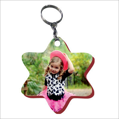 Star Shape Sublimation Polymer Keychain