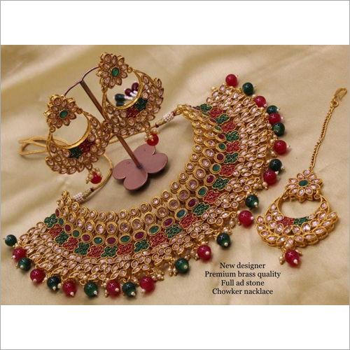 Fancy Metal Bridal Kundan Choker Set