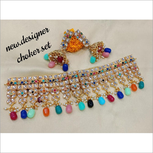 Party Wear Kundan Choker Necklace Set