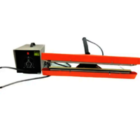 Impulse Tong Sealer Machine - 1230x335x1180 Mm, Orange | Electric Driven, 25 Kg/hr Capacity, 400x1.6 Mm Sealing Length, Adjustable Timer