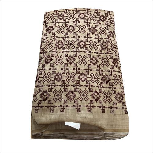 Embroidered Raw Silk Fabric