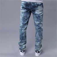 Mens Washed Jeans - Denim, Waist Size 30 To 36, Narrow Fit | Breathable, No Fade, Washable For All Seasons