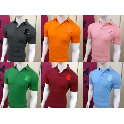 Mens Collar Neck Branded T-Shirt