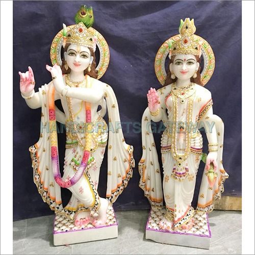 Handmade Beautiful Marble Lord Radha Krishna Idols