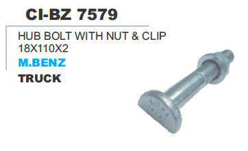 Hub Bolt with Nut & Clip M Benz Truck