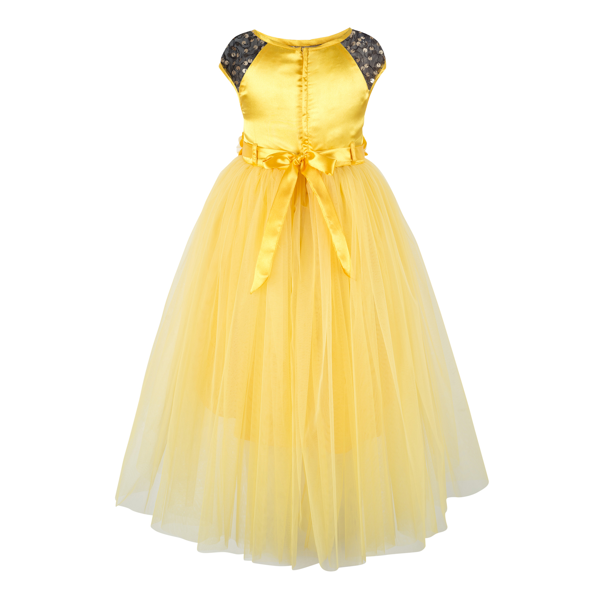 Sequins Embellished Yellow Dress.