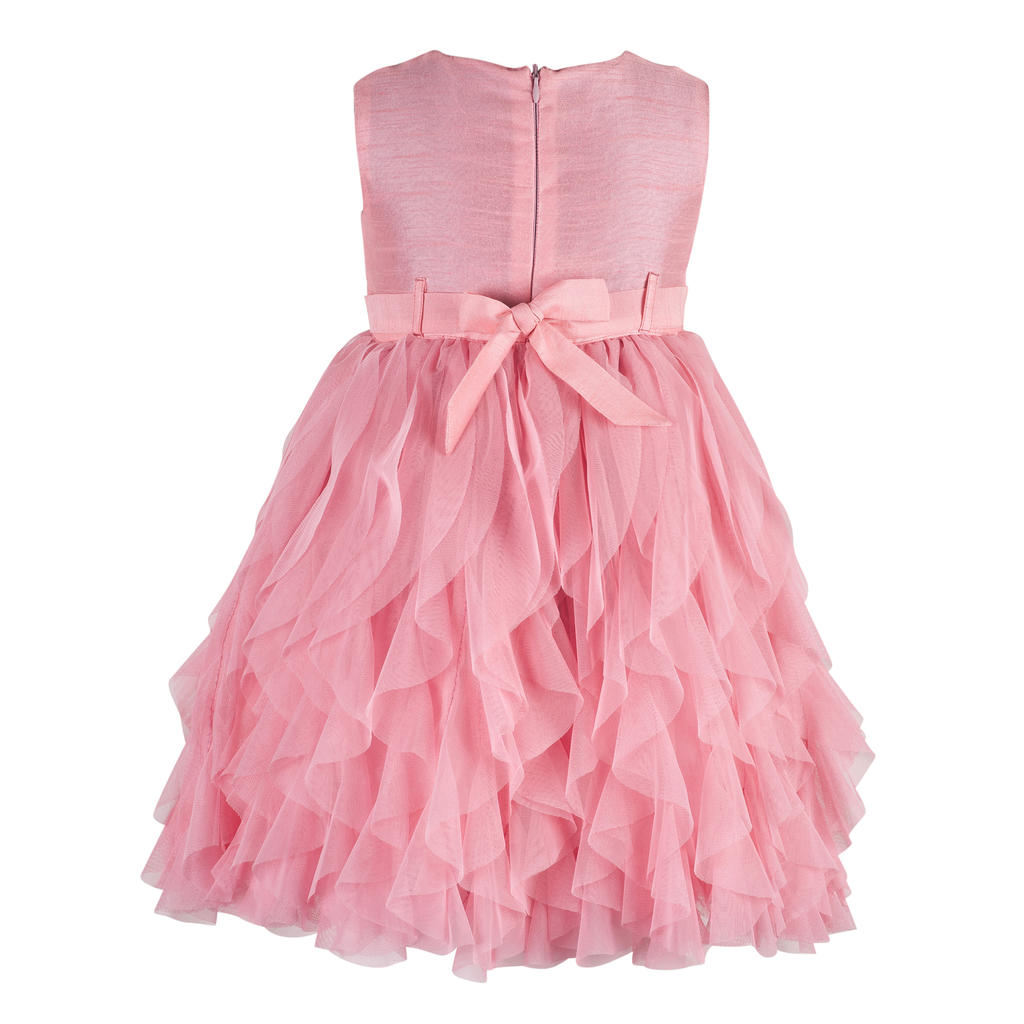 Kids Peach waterfall dress