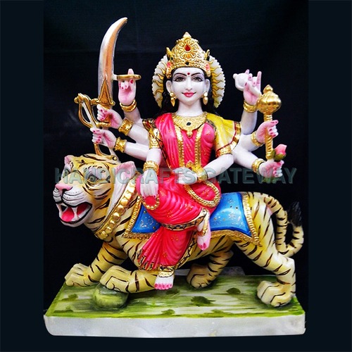 Quality No. 1 Pure White Makrana Marble Durga Mata Sculpture