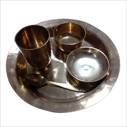 Brass Traditional Style Dinner Thali Set By WELLSON TRADING COMPANY
